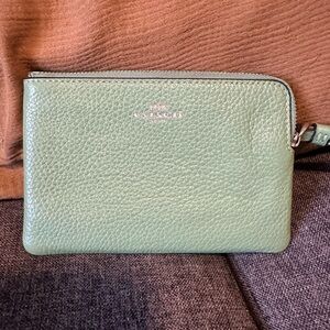 Coach Mint Leather Pouch
